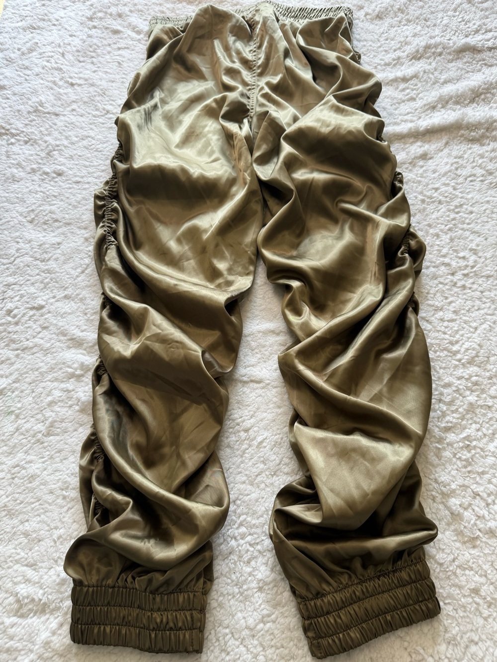 Almost Famous Olive Ruched Jogger Pants